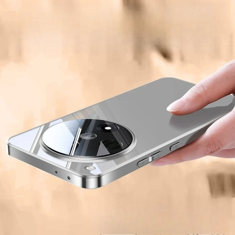 Funda para teléfono móvil que previene huellas dactilares con espejo, lente de cristal de hielo para Oppo Find X7 X8 Find X7 Ultra X8 Pro Ultra Series