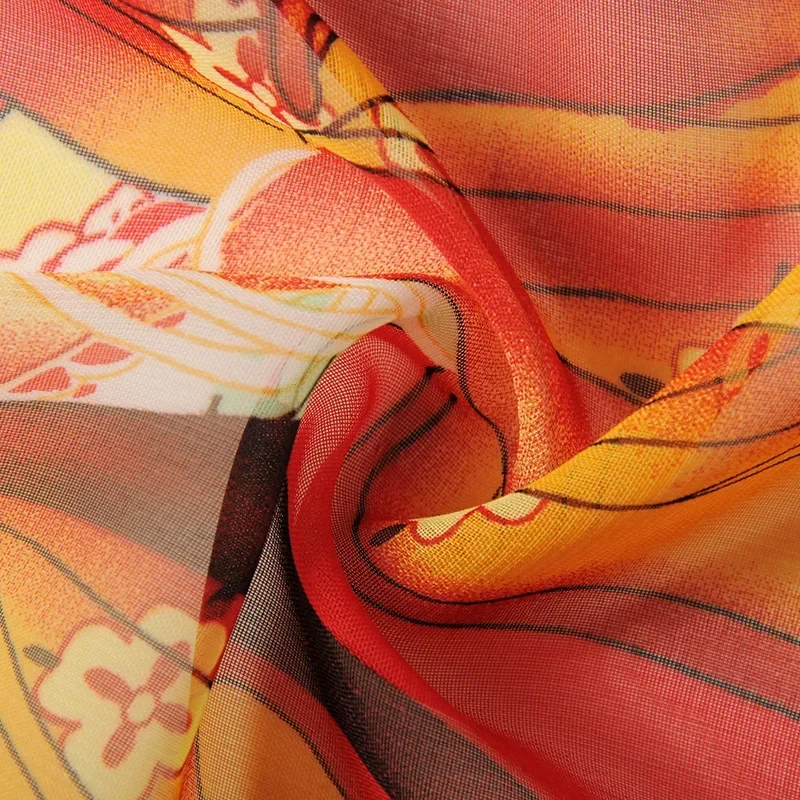 2025 nieuwe zomer chiffon parel gesp zonnebrandcrème sjaal oude schoonheid figuur zonnescherm strand imitatie zijden sjaal dame mantel paars