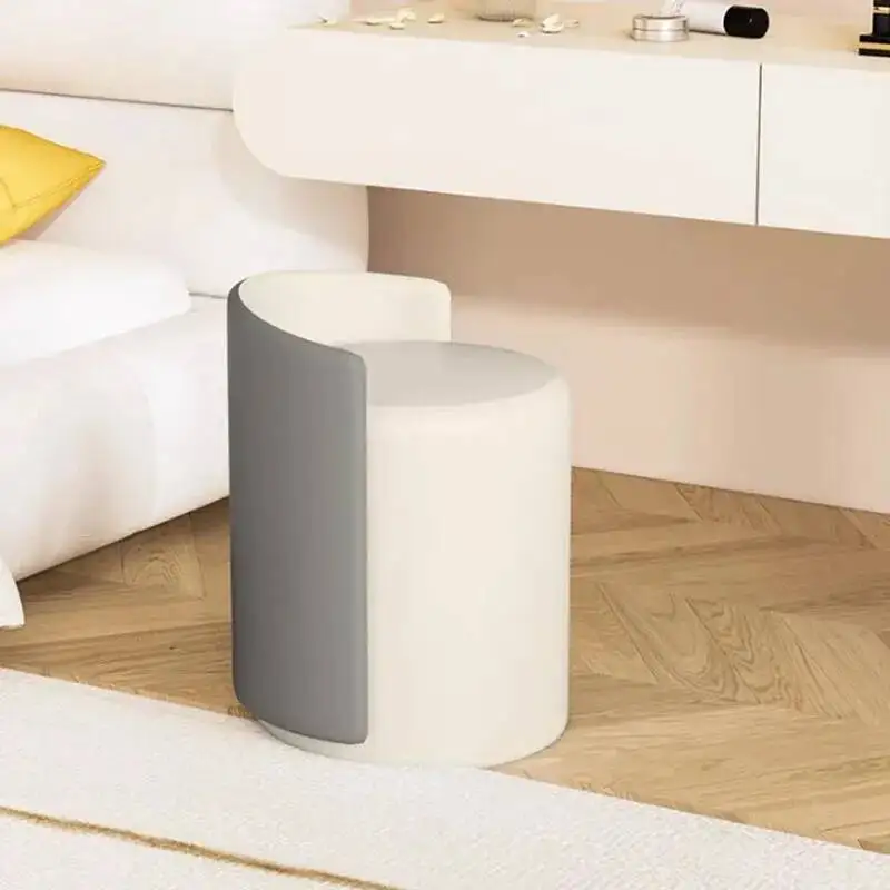

Simple Furry Comfy Vanity Chair Girls Bedroom Pouf Puff Mobile Vanity Chair Nordic Chaise Modern Banquinho Minimal Furniture