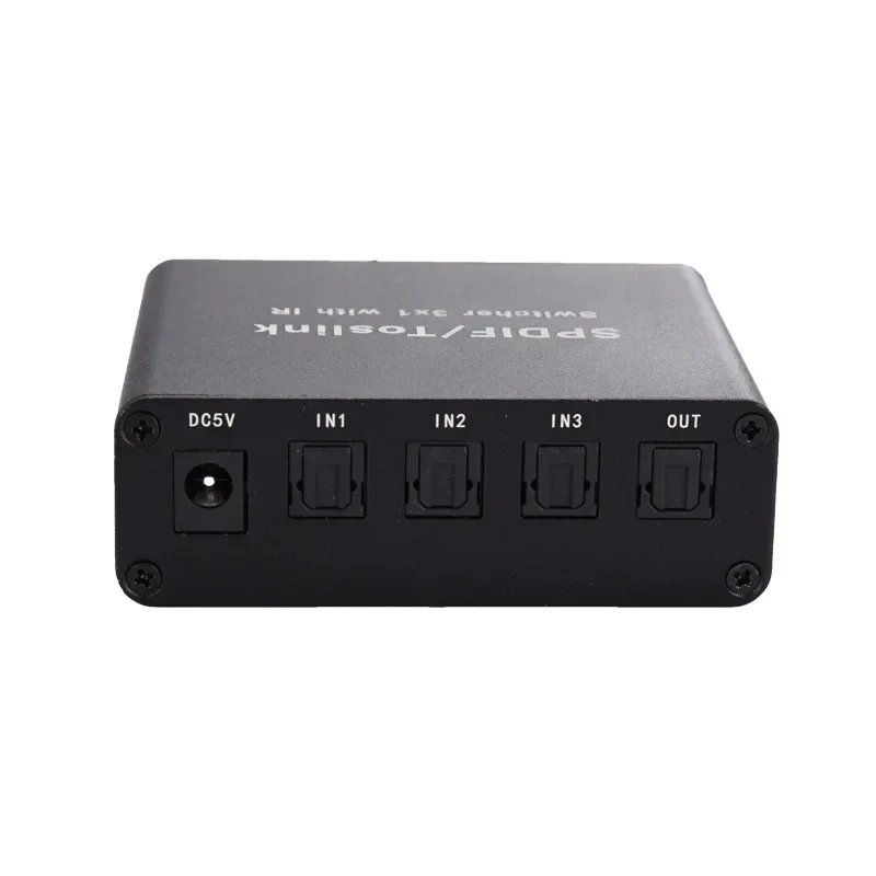 3 In 1 Out Switcher Support Lpcm2.0/Dts/Dolby Ac3 Audio Format 3X1 Switcher with Remote Control for Toslink Signal Receiving