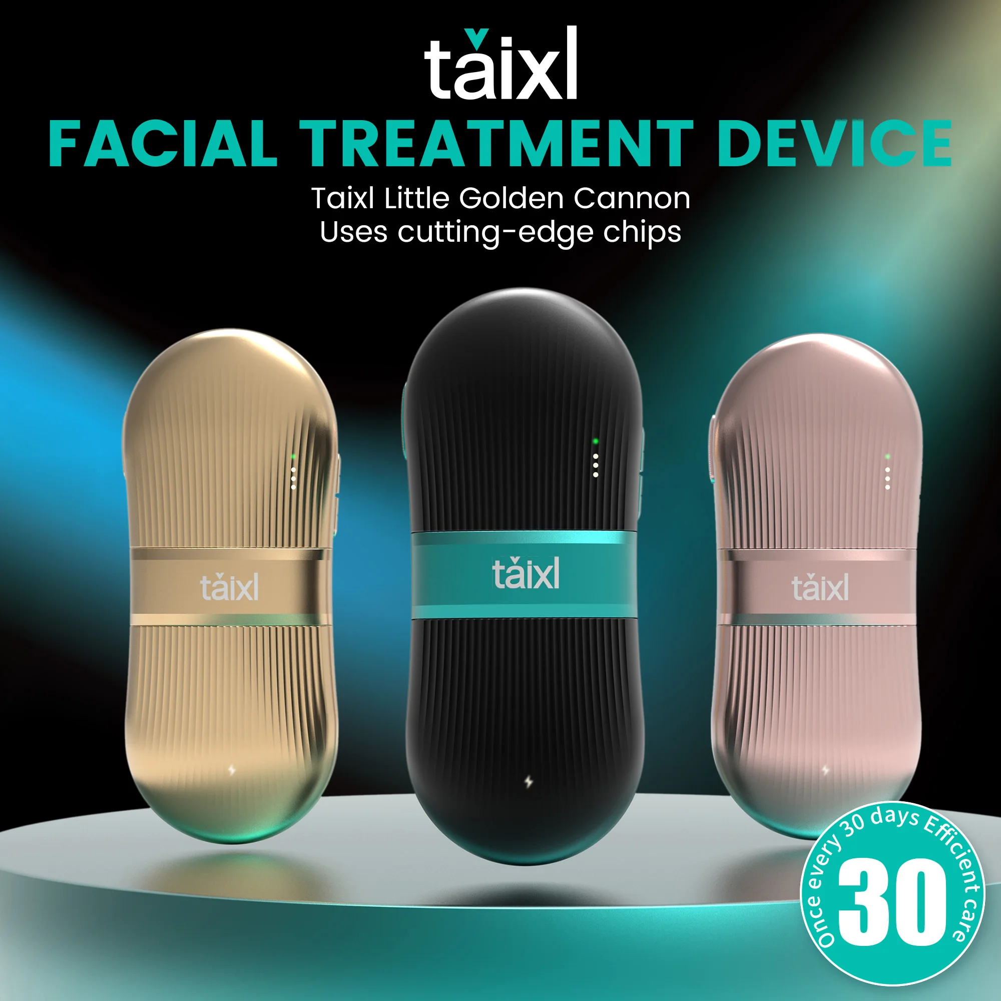 

TAIXL small golden cannon is a home facial beauty device for lifting and fading fine lines