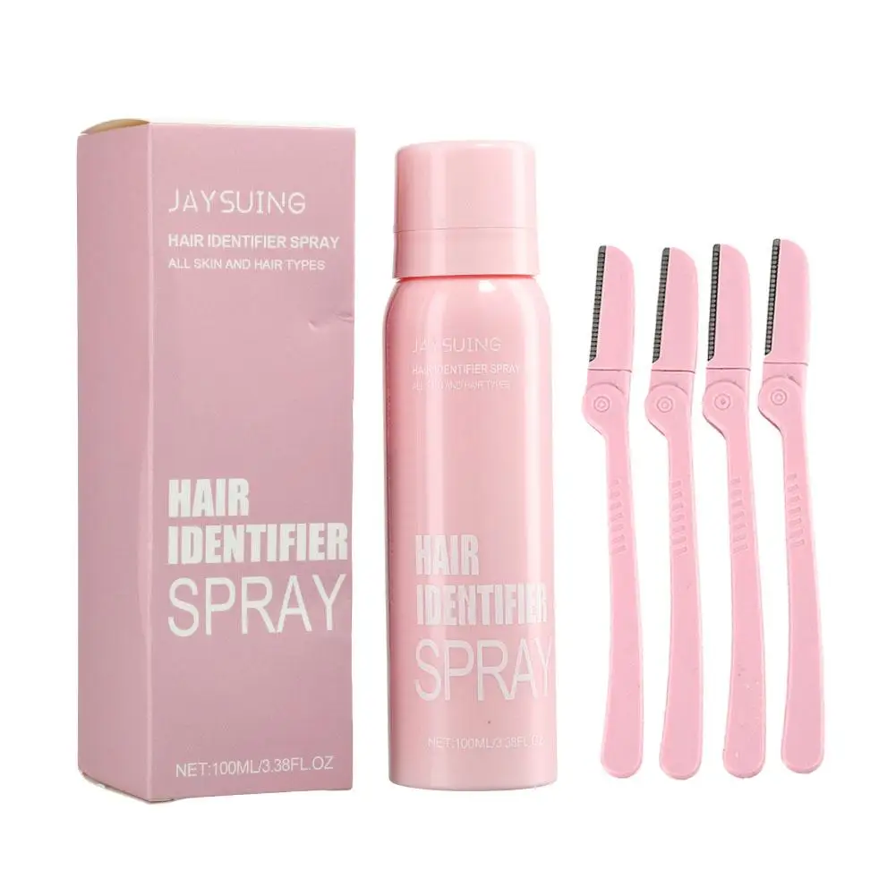 1 Set Hair Identifier Spray Facial Hair Removal Spray Face Hairless Scraper Shaving Face Smoothing Facial Painless Care 4 W Z6T3