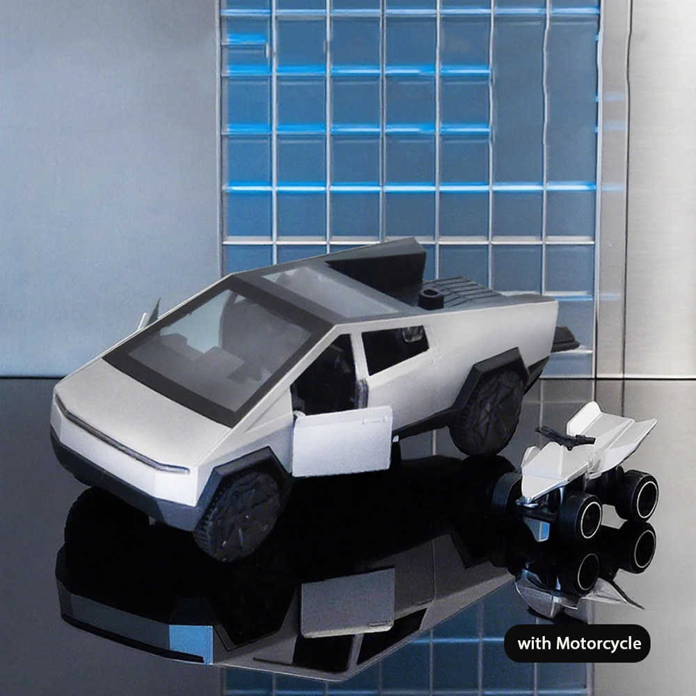 

Коллекционная модель пикапа Cyber Truck из сплава, масштаб 1:36, с функцией отката назад, для мальчиков и детей, одна большая и одна маленькая винтажные игрушечные машинки.