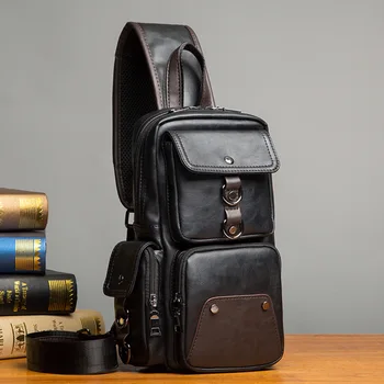 Men's fashion Retro style small chest bag Korean version casual men's crossbody bag shoulder bag