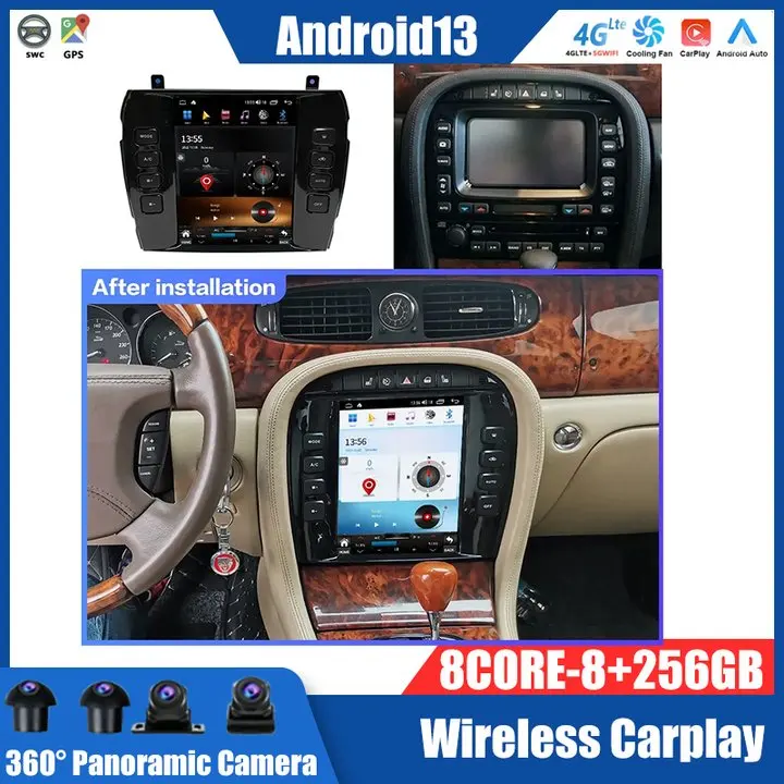 9.7 Inch Auto Android 12 For Jaguar XJ X-TYPE S-TYPE 2004-2011 Car Radio Stereo Multimedia Player GPS Navigation Video 4G