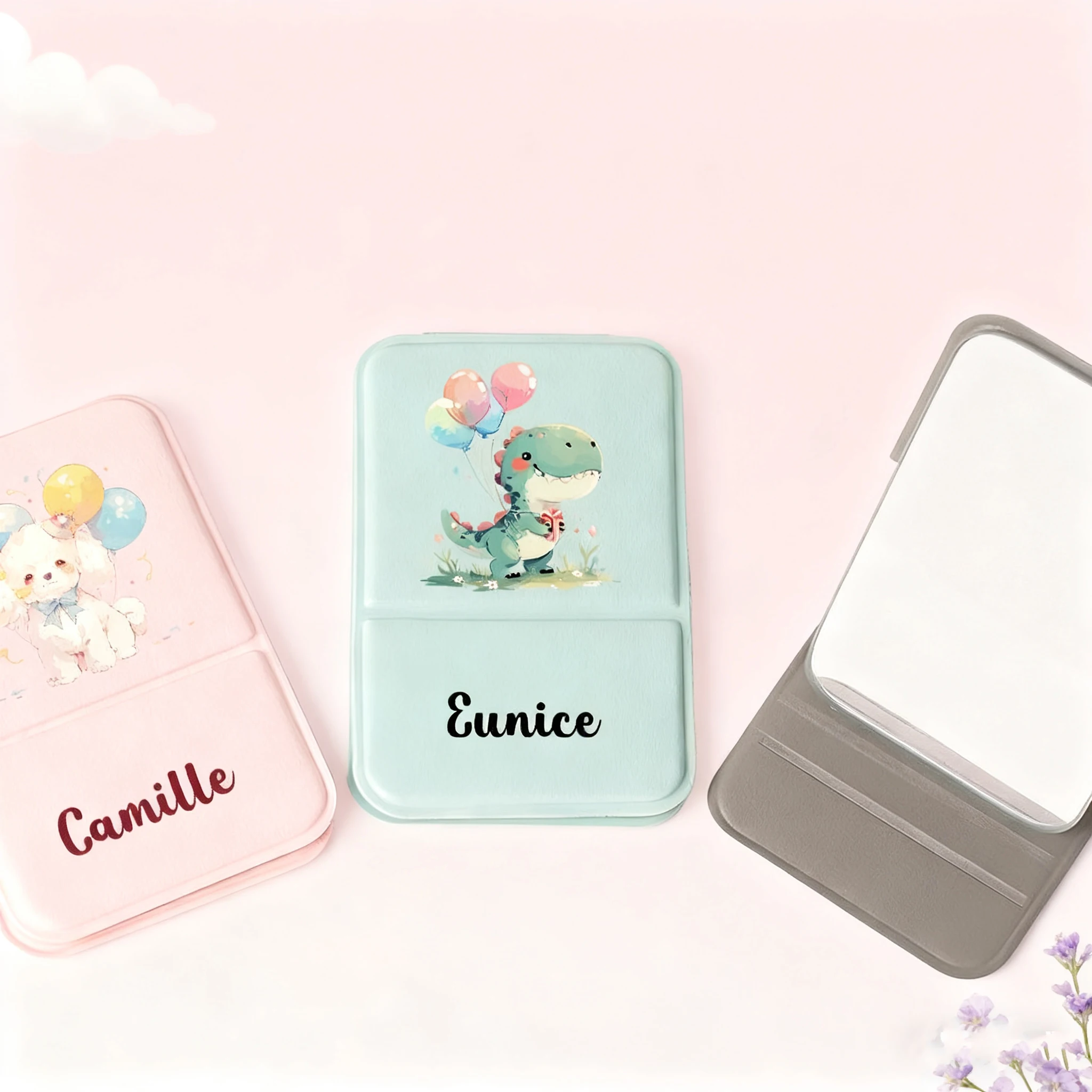 1pc Creative Bear Personalizeable Mirror With Name Party Gift Cat Customized Makeup Mirror Wedding Guest Gifts