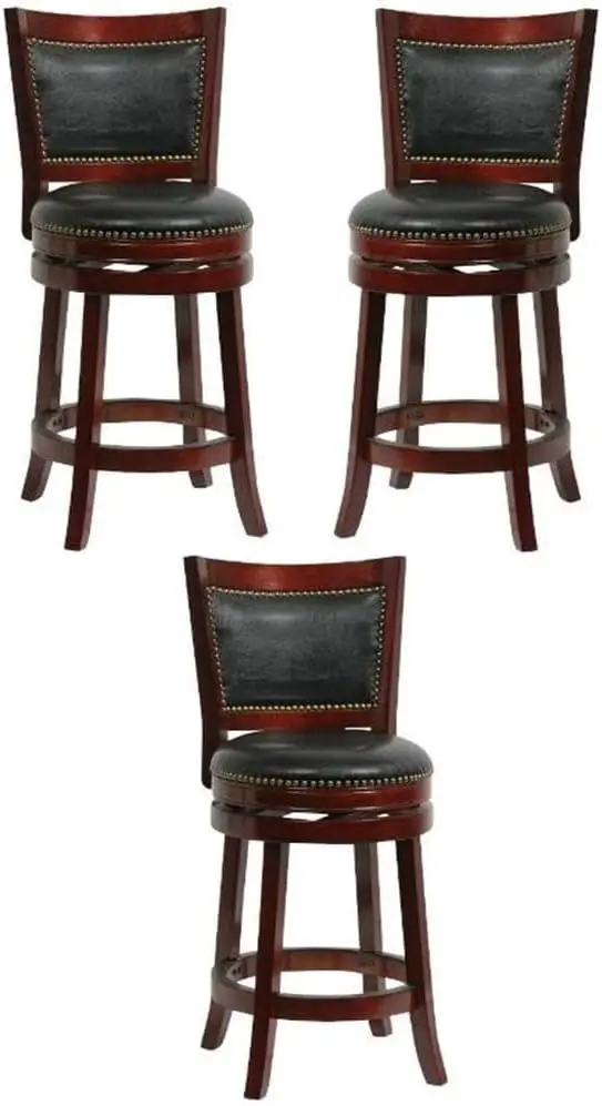 

Поворотный барный стул Bristol 24 дюйма вишневого цвета — набор из 3 шт.