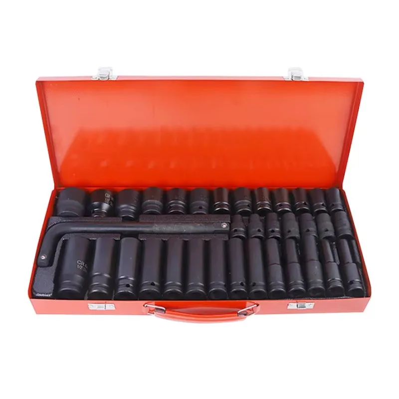 

@ 35 шт. Инструмент Deep Air Impact Метрический ключ 1/2 дюйма Ударный ключ Набор глубоких головок