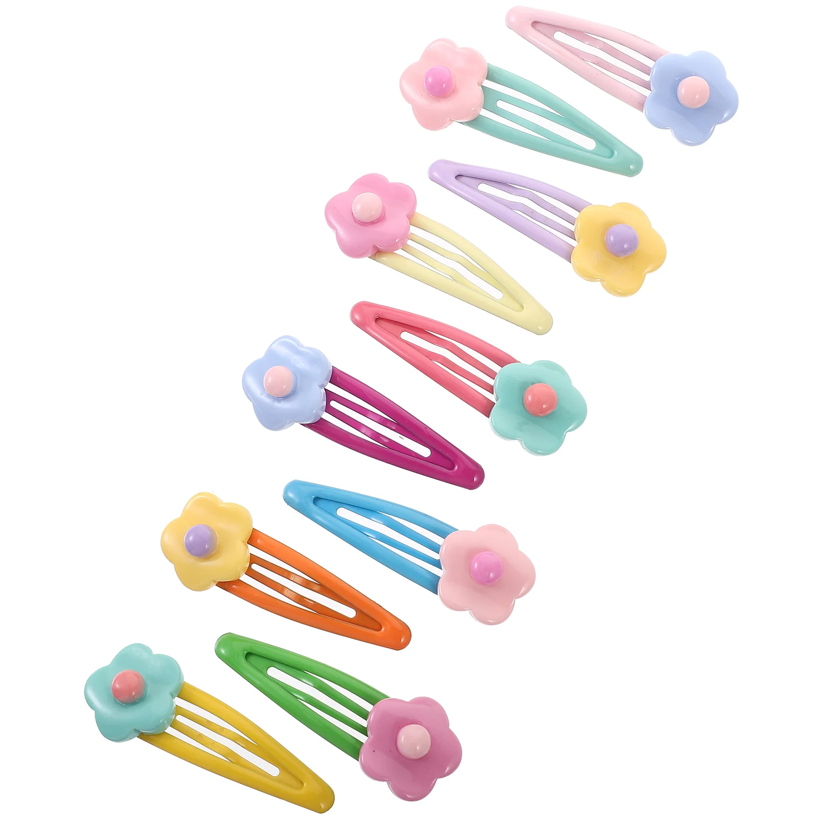 

10 Pcs Snap Hair Barrettes Candy Color Cute Oil Dripping Bb Clip Bangs Versatile Girls Children's Accessories Clips for Metal