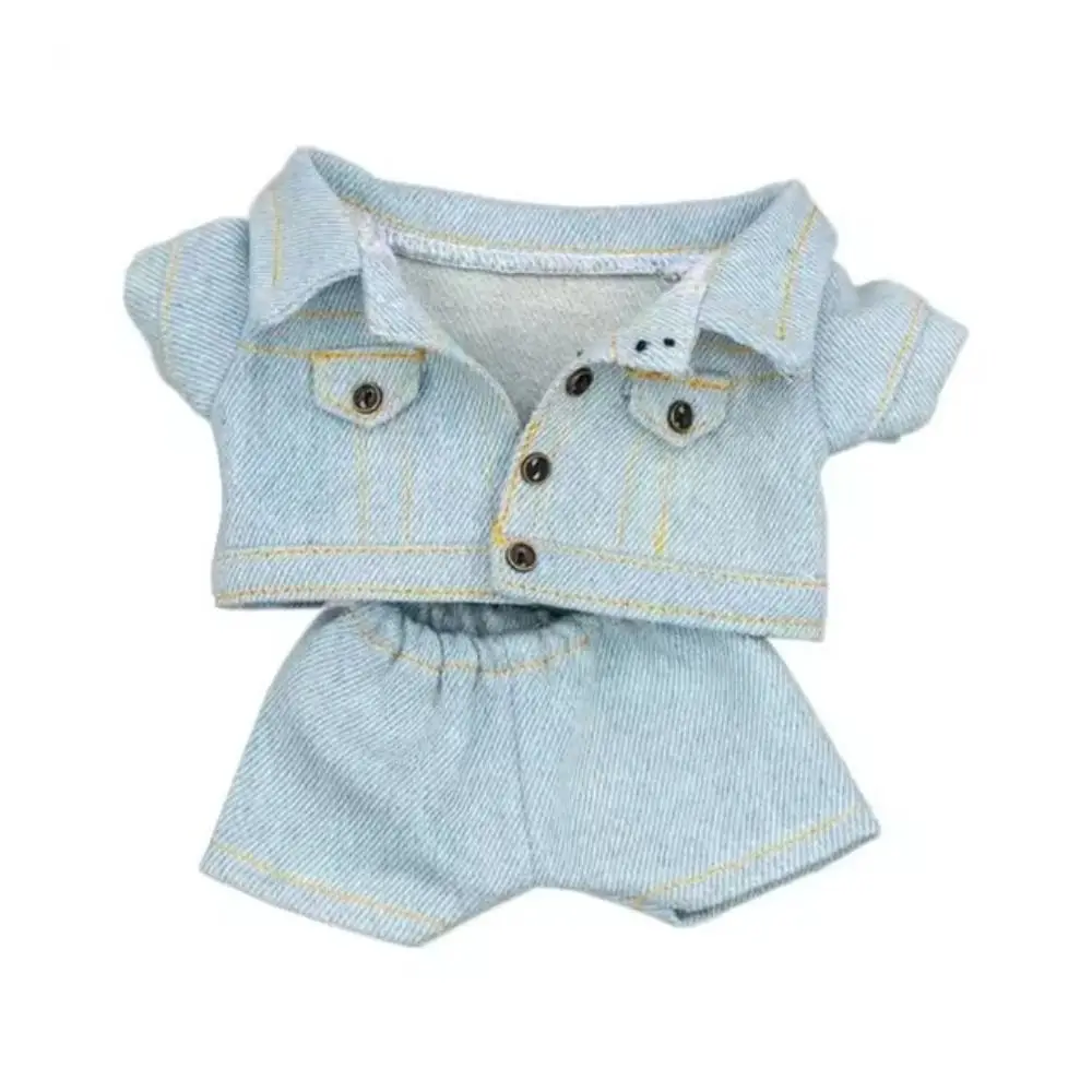 

Fashion Casual Wears Cotton Doll Jeans Daily Outfit Clothes Suit Doll Jacket Pants Denim Handmade Doll Coat Tops 15cm/20cm