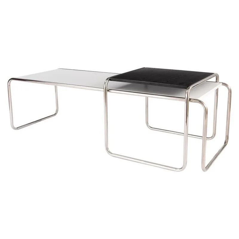 

Simple small-sized sofa set, popular stainless steel coffee table, retro small square table