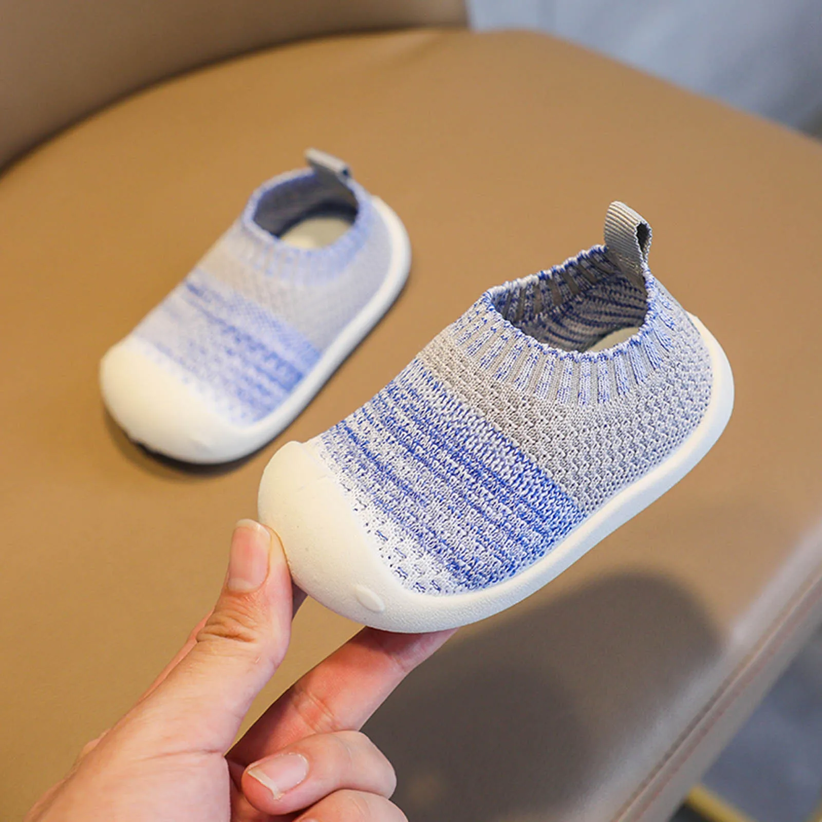 Soft Sole Breathable Knit Spring&Autumn Casual Shoes Baby Walking Shoes 2025 New Stretch Fabric Sock Shoes Slip-on Dirt-proof