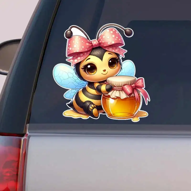 

Cartoon Cute Little Bee Car Sticker Vinyl Decal Waterproof Rear Window Motorcycle Camper Bumper Truck Laptop Decoration SH856