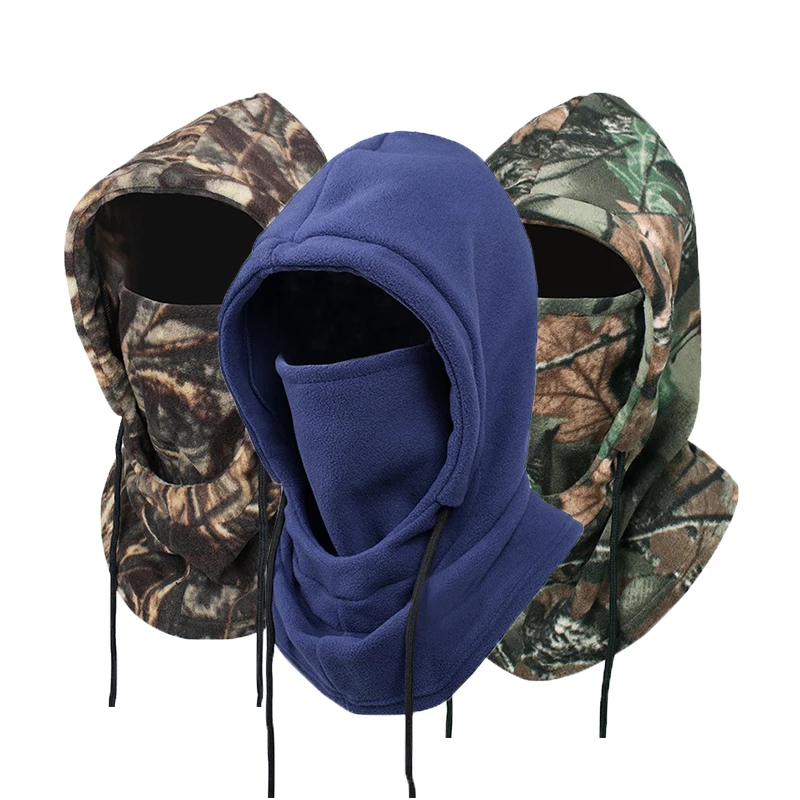 Unisex Warm Fleece Balaclava Winter Thermal Face Mask Neck Hooded Cap for Outdoor Sports Windproof Scarf Ski Head Cover Beanies