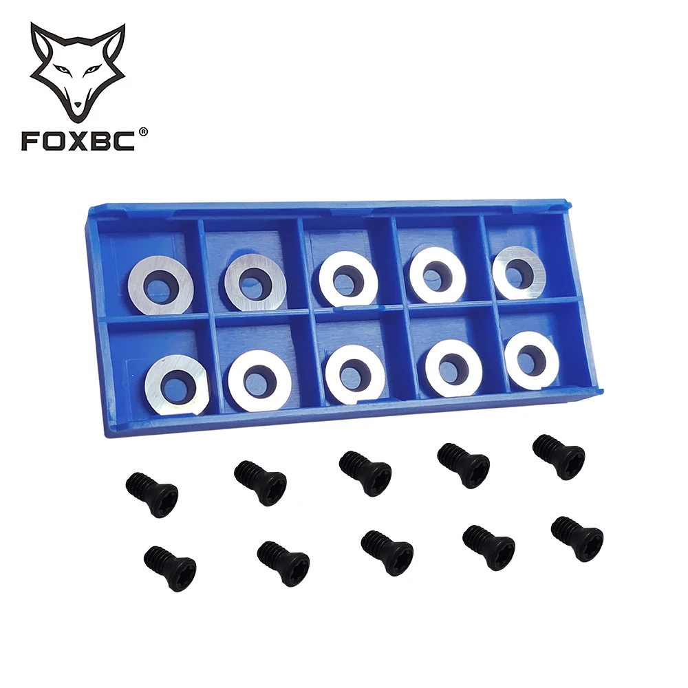 FOXBC Ci3 Round 12x2.5mm Carbide Inserts Cutters 10pcs Replacement Blades For DIY Lathe Wood Turning Tool  Accessories