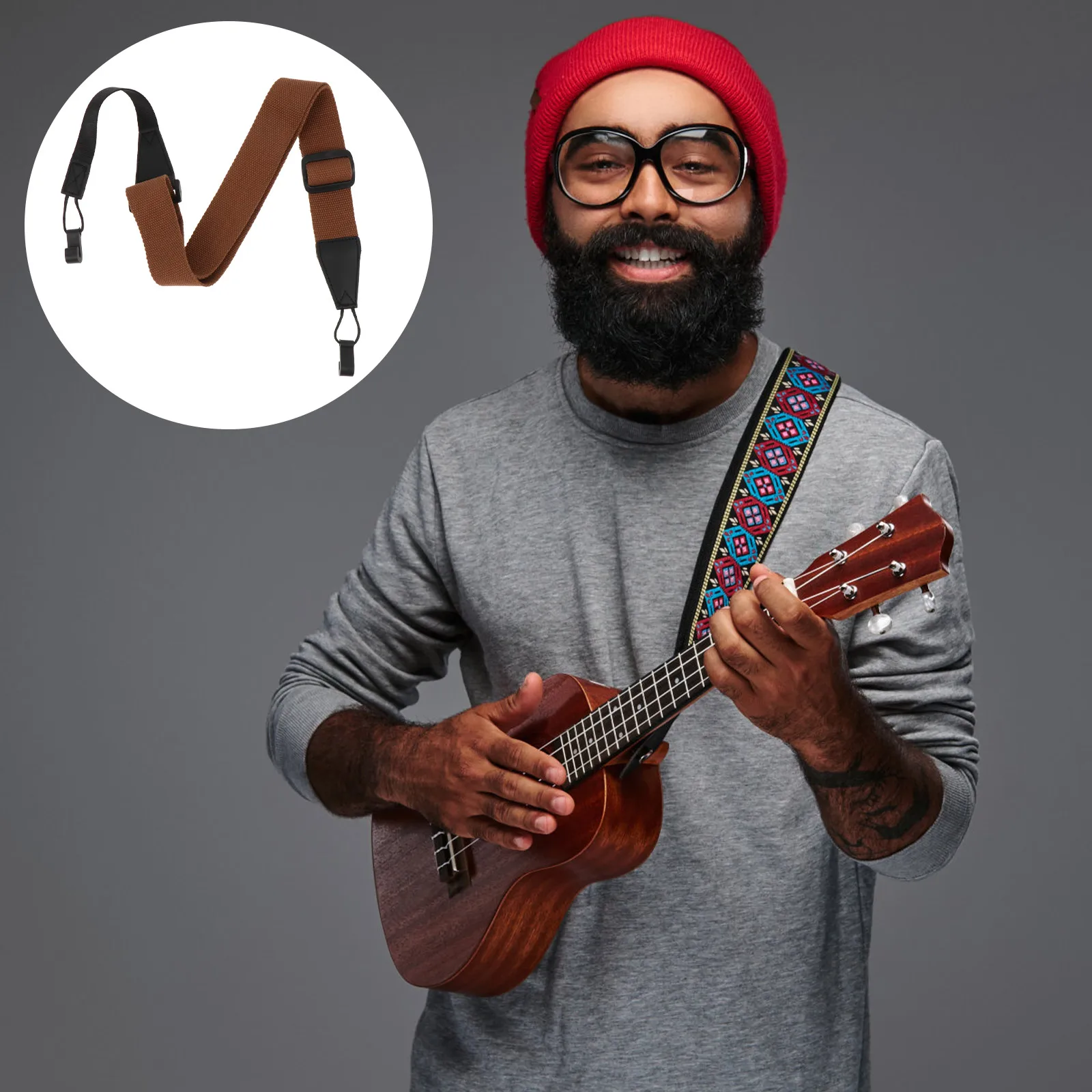 

Shoulder Strap Ukulele Man Watch Straps Microfiber Adults Instrument Accessories