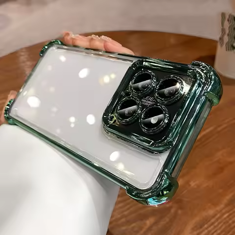 Luxury Shockproof Phone Case For Xiaomi Poco X3 X4 GT X5 X6 X7 Pro F3 F4 F5 F6 F7 Ultra Lens Film Bumper Transparent Air Cover