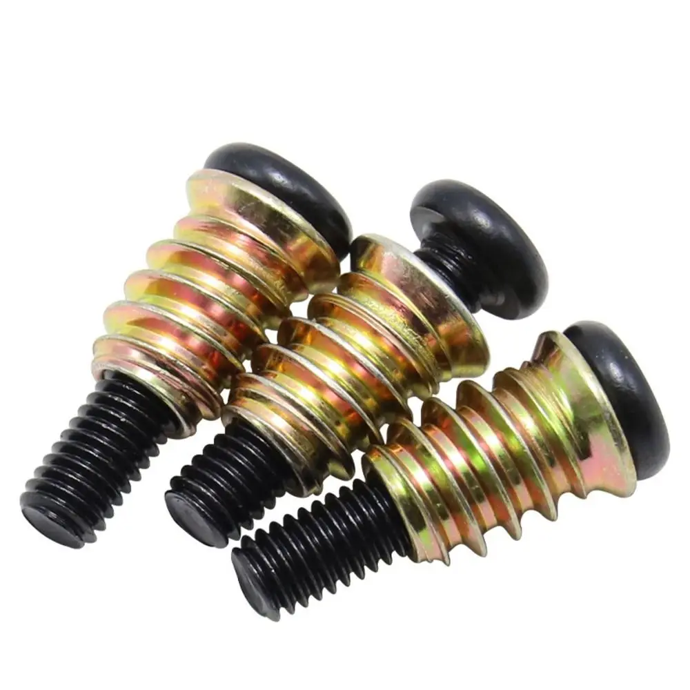 10Sets 1/4-20mm Threaded Inserts Tool Kit Black and Golden Plain Carbon Steel Nut Threaded Inserts Hexagon Drive