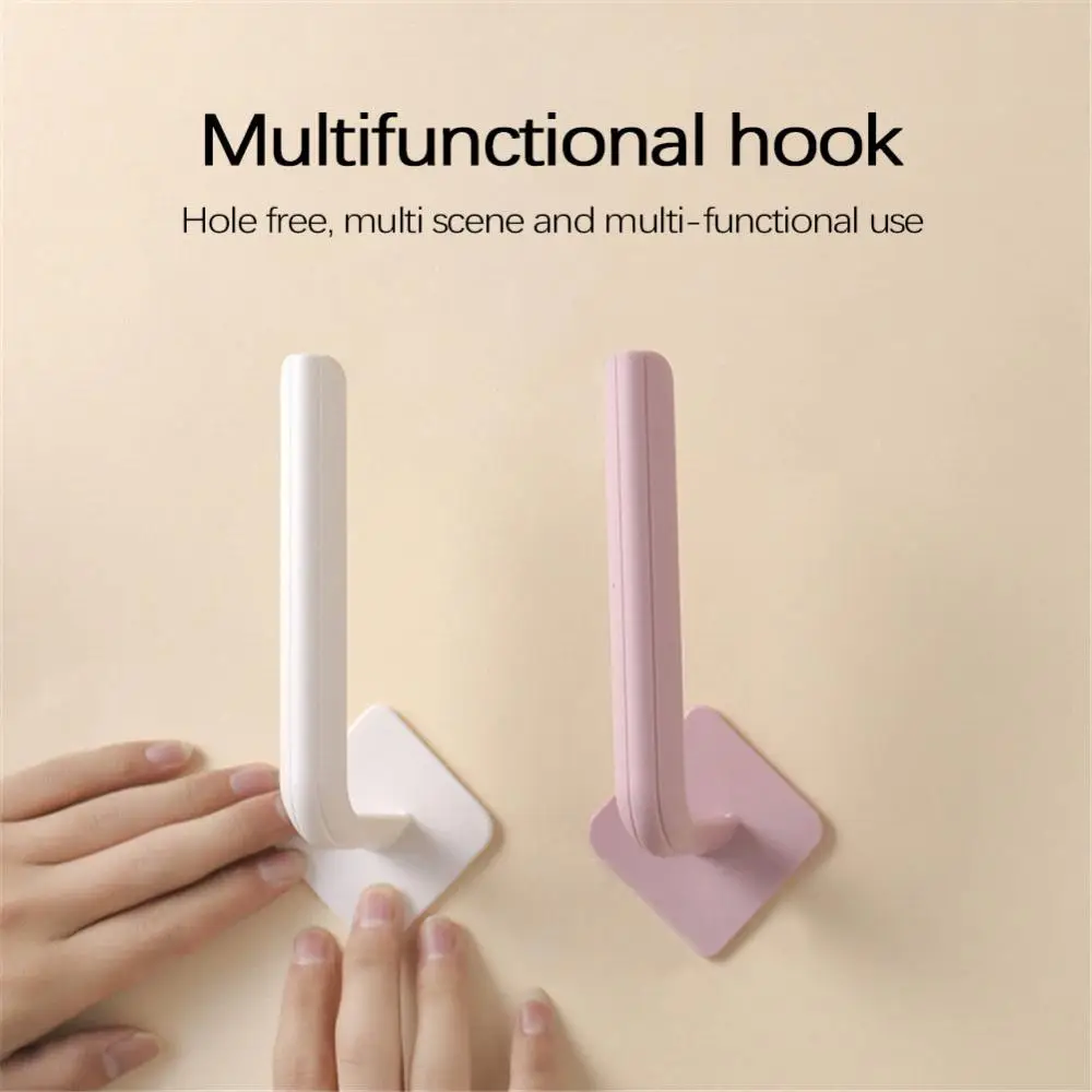 3/1pcs Self Adhesive Hook Wall Mounted L-type Multifunctional Coat Holder Storage Hook Bathroom Kitchen Bedroom Hook