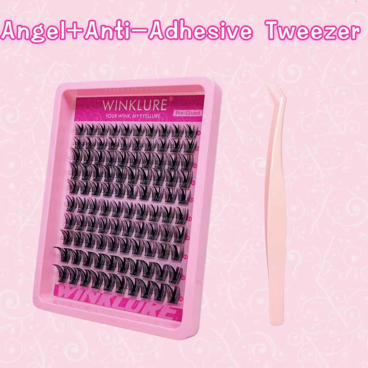 WINKLURE Zelfklevende Kunstwimpers Clusters Lijmvrij Anime Manga Wimpers Faux Mink Cat-Eye Wimperverlenging Met Natuurlijk Volume