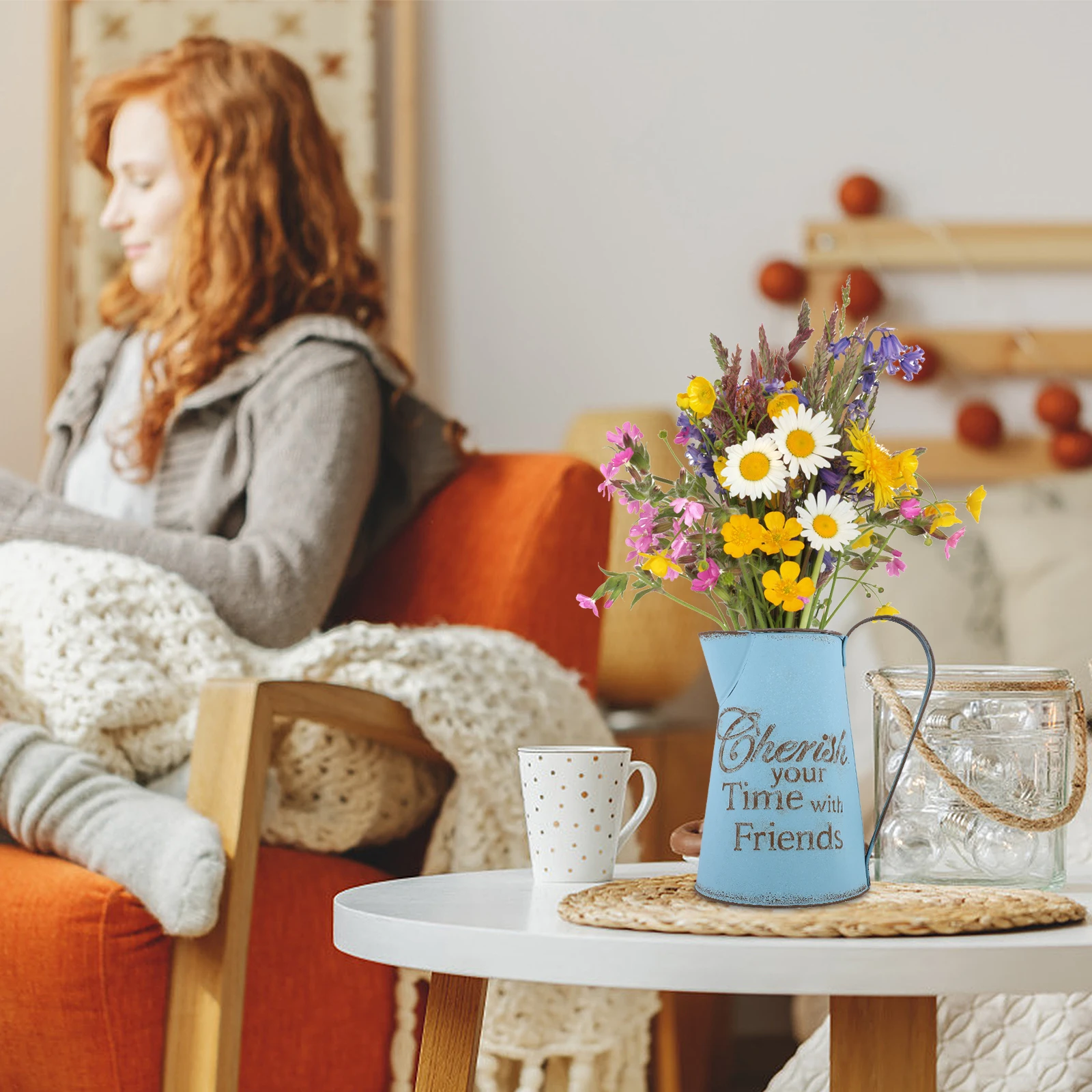 

Iron Square Flowerpot Bucket Vase Retro Home Planter for Flowers Plant Decor Indoor Balcony Style Flower Arrangement Vase