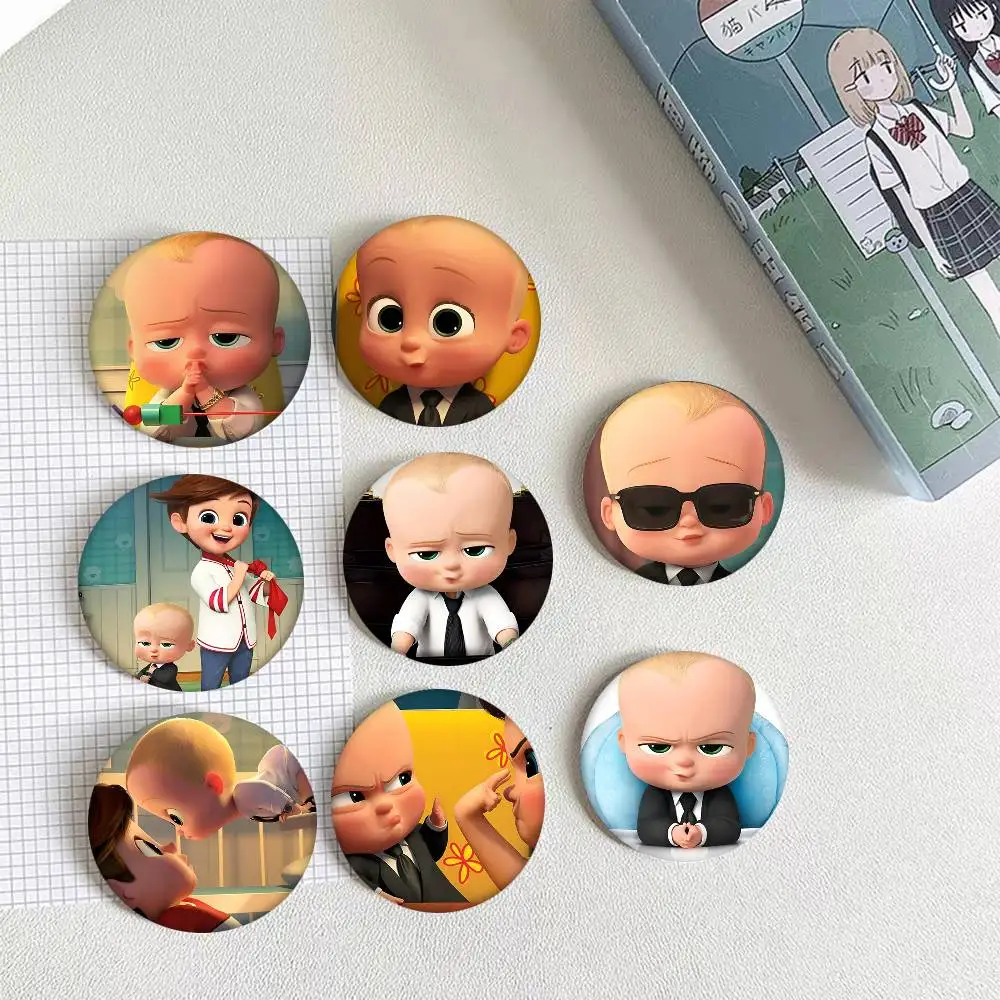 Cartoon Movie The Boss Baby Round Badge Creative Brooch Clothing Backpack Accessories Lapel Pin