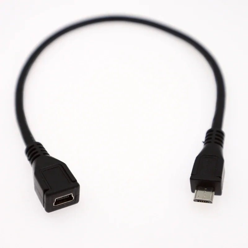 The best price Micro USB Mini USB 2.0 5Pin male to female M to F extension connector adapter long plug cable 0.3M