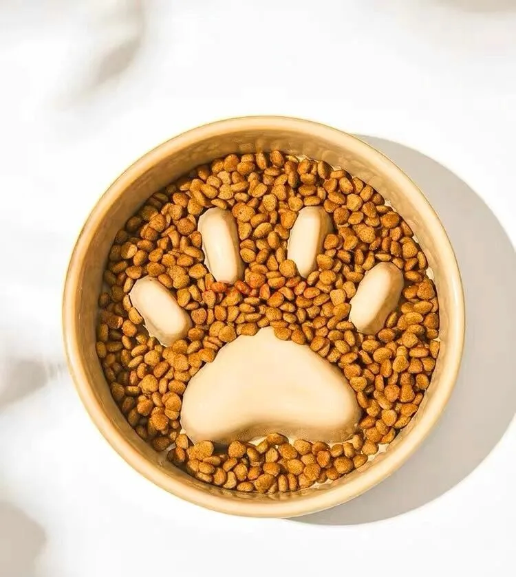 Slow Food Bowl Ceramic Food Bowl for Dogs and Cats Slow Food Bowl Pet Supplies Anti Knock  Feeder Dog Accessories bowl