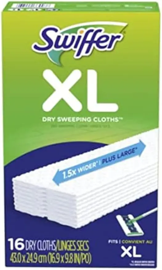 

Extra Large Disposable Sweeping Cloths, 16 Count per Box (Pack of 3) for Efficient Dust and Dirt Removal