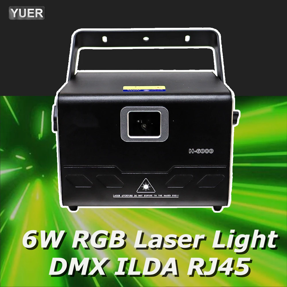 

YUER 6W RGB Animation Laser Beam With ILDA RJ45 Wedding Party Projector Text Dj Disco DMX Music Control Lamp MX Warehouse Ship