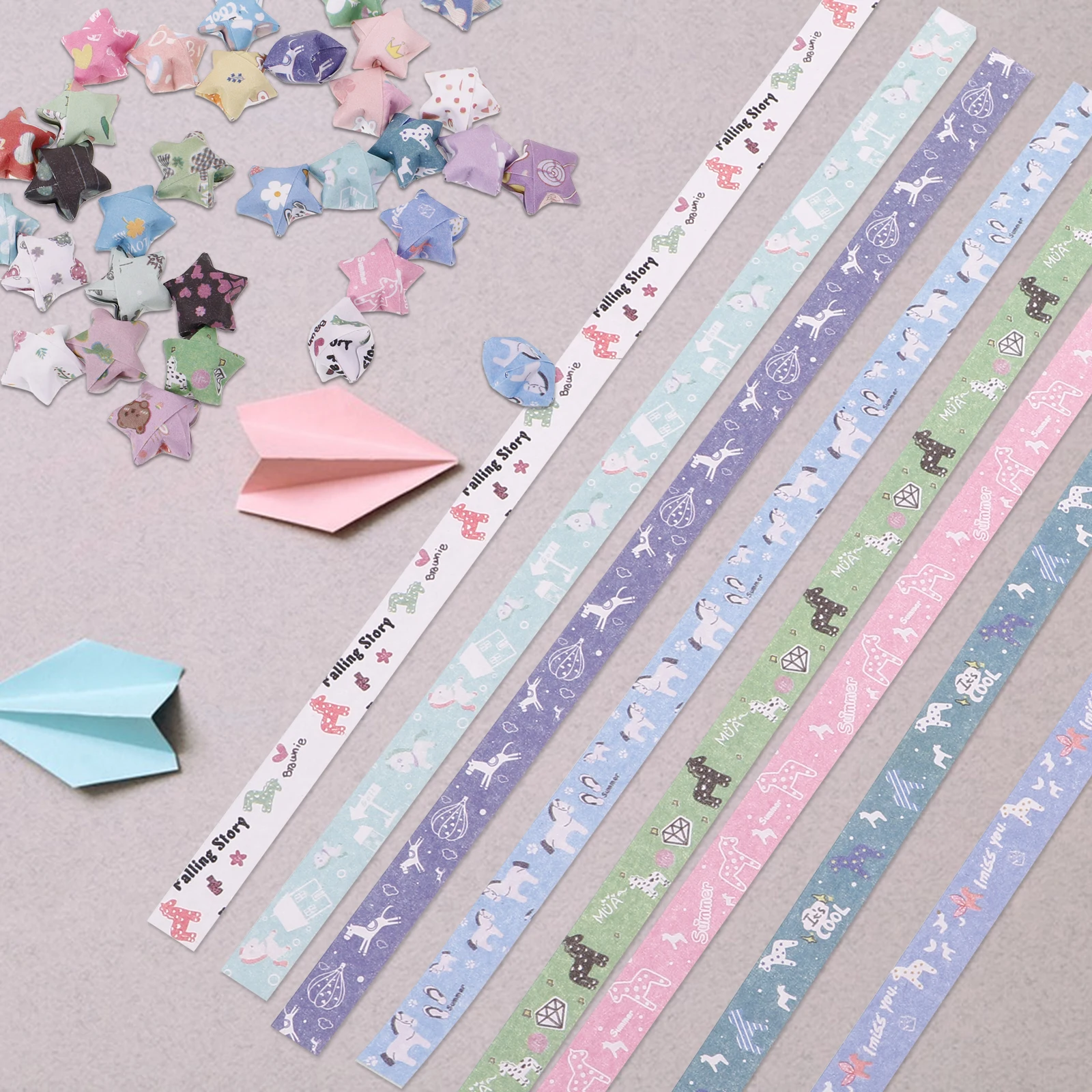

2160pcs Origami Paper Strips Filler Cartoon Delicate Craft DIY Party Decoration Christmas Gift Making