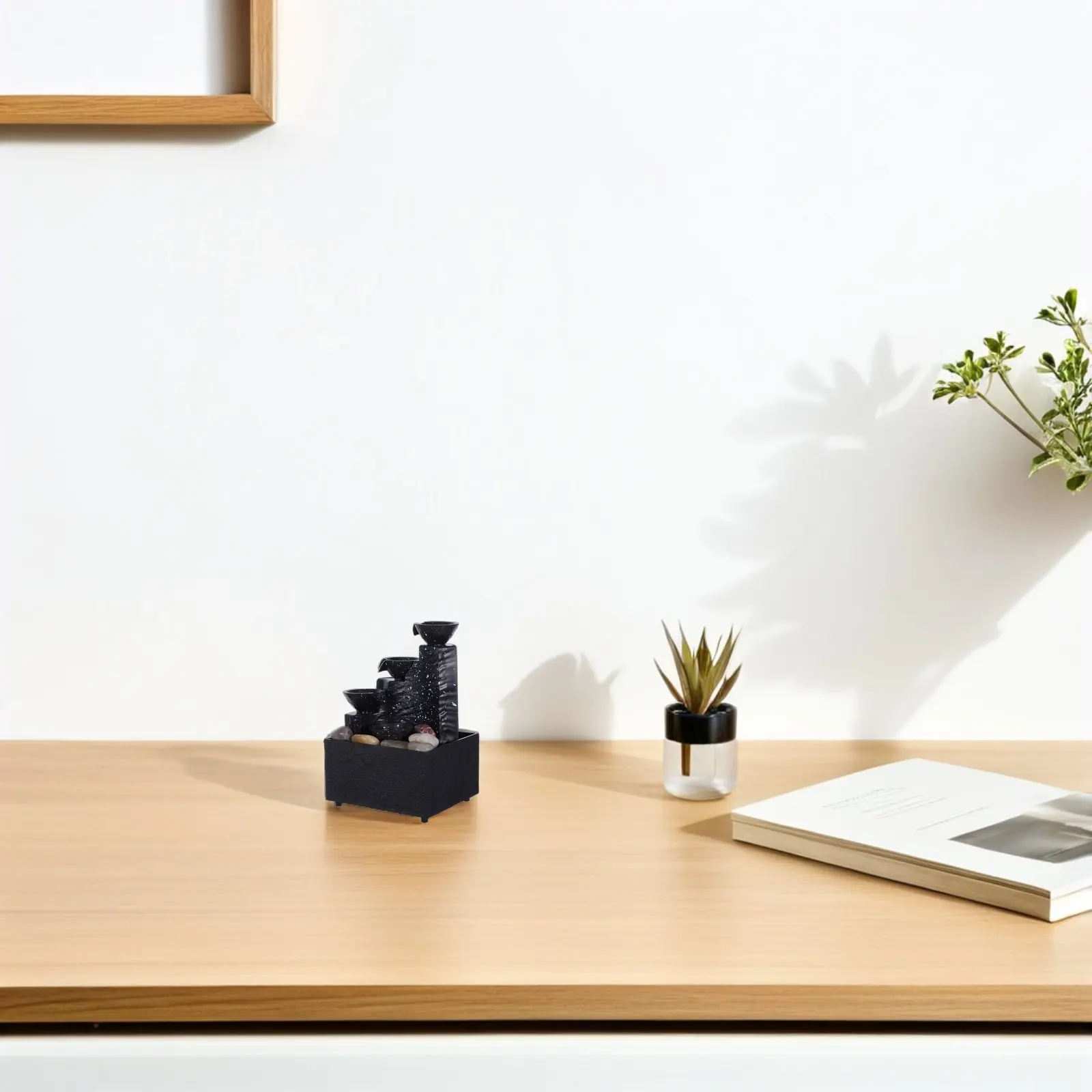 Mini Tabletop Fountain Indoor Waterfall Decor Small Desktop Water Feature Tranquil Ambiance Office Home Decor Tabletop Water