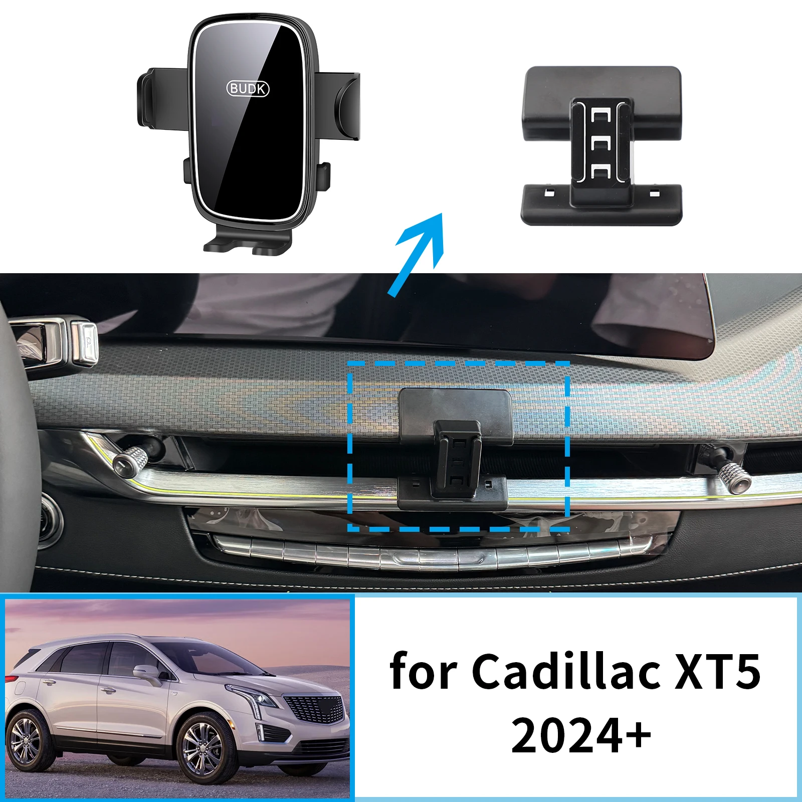 

Car Mobile Phone Holder Accessories for Cadillac XT5 2024 2025 2026 GPS Bracket Navigation Stand Auto
