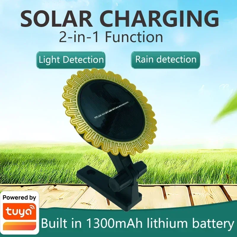 Tuya Smart Zigbee Rain Sensor مع كاشف الضوء يعمل بالطاقة الشمسية IP66 كاشف المطر المقاوم للماء في الهواء الطلق وجهاز التحكم عن بعد