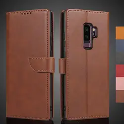 S 9+ Wallet Flip Cover Leather Case for Samsung Galaxy S9 plus S 9+ G965F G960F Pu Leather Bags protective Holster Fundas Coque
