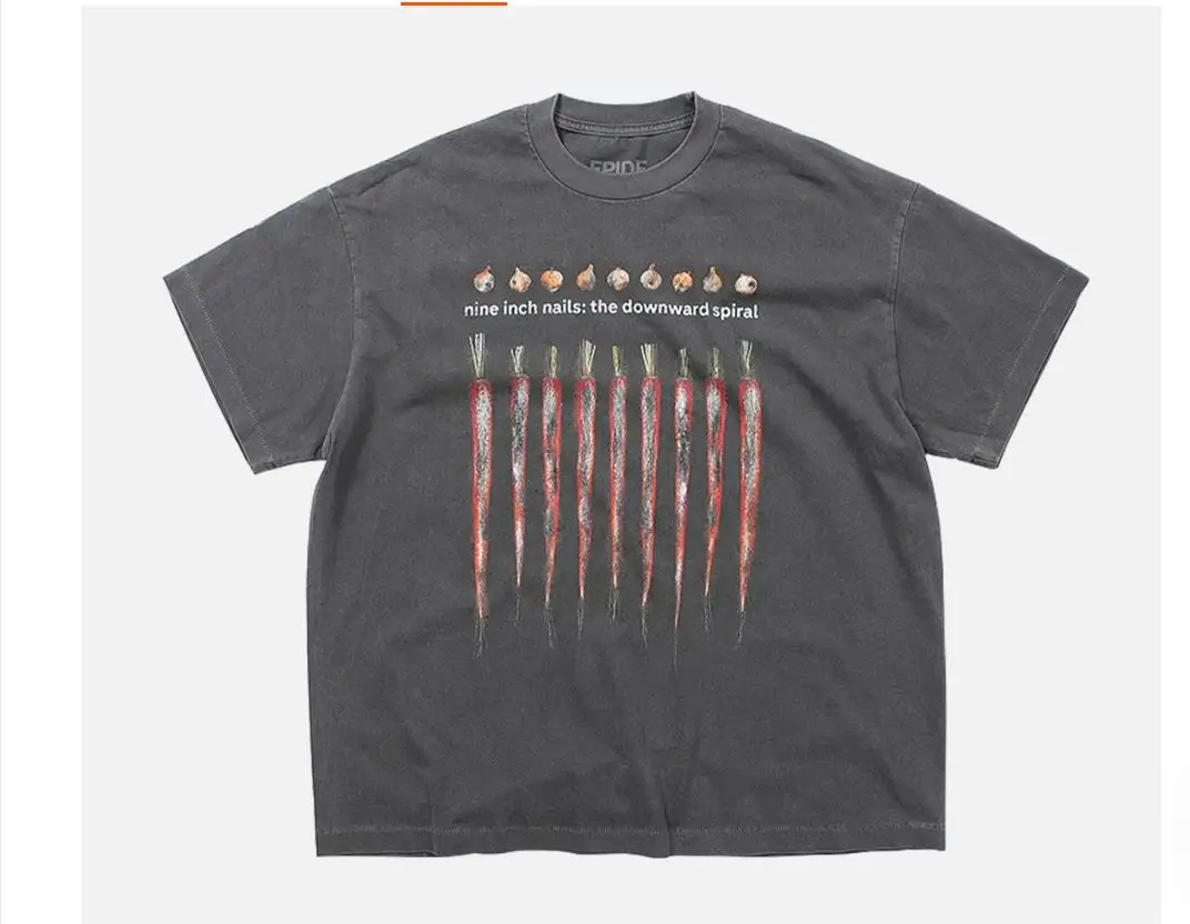 2026 NIN nine inch nails Washed Distressed Loose Fit Summer Casual Couple Trendy T-Shirt TX1681