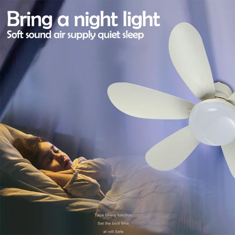 2026 E27 Base Silent Ceiling Fan,30W/40W LED Light Ceiling Fan with Remote Control for Bedroom Living Room