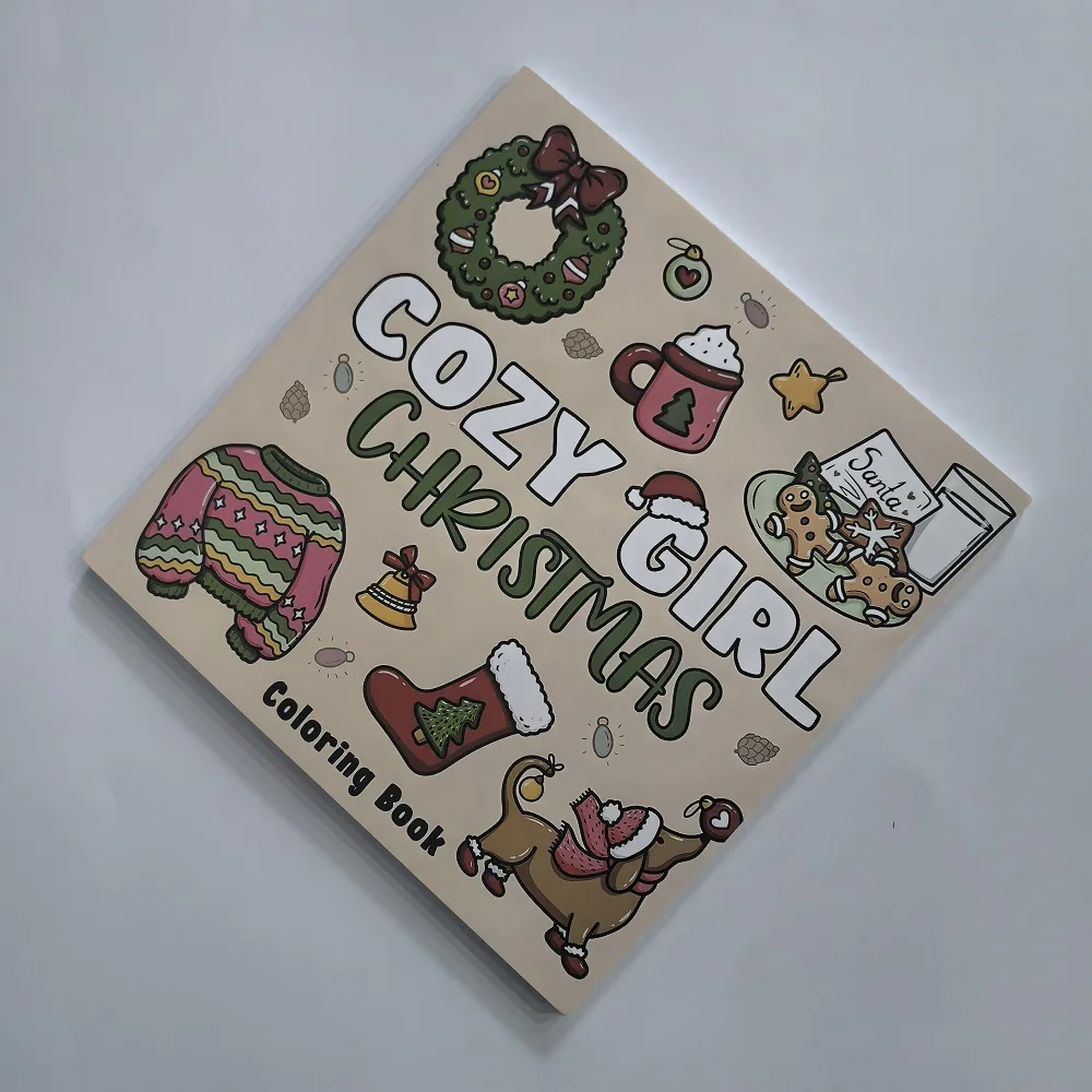 Cozy Girl Christmas Coloring Book - Cute & Easy Drawings for Adults Perfect Gift Party Birthday Relaxing Art Therapy