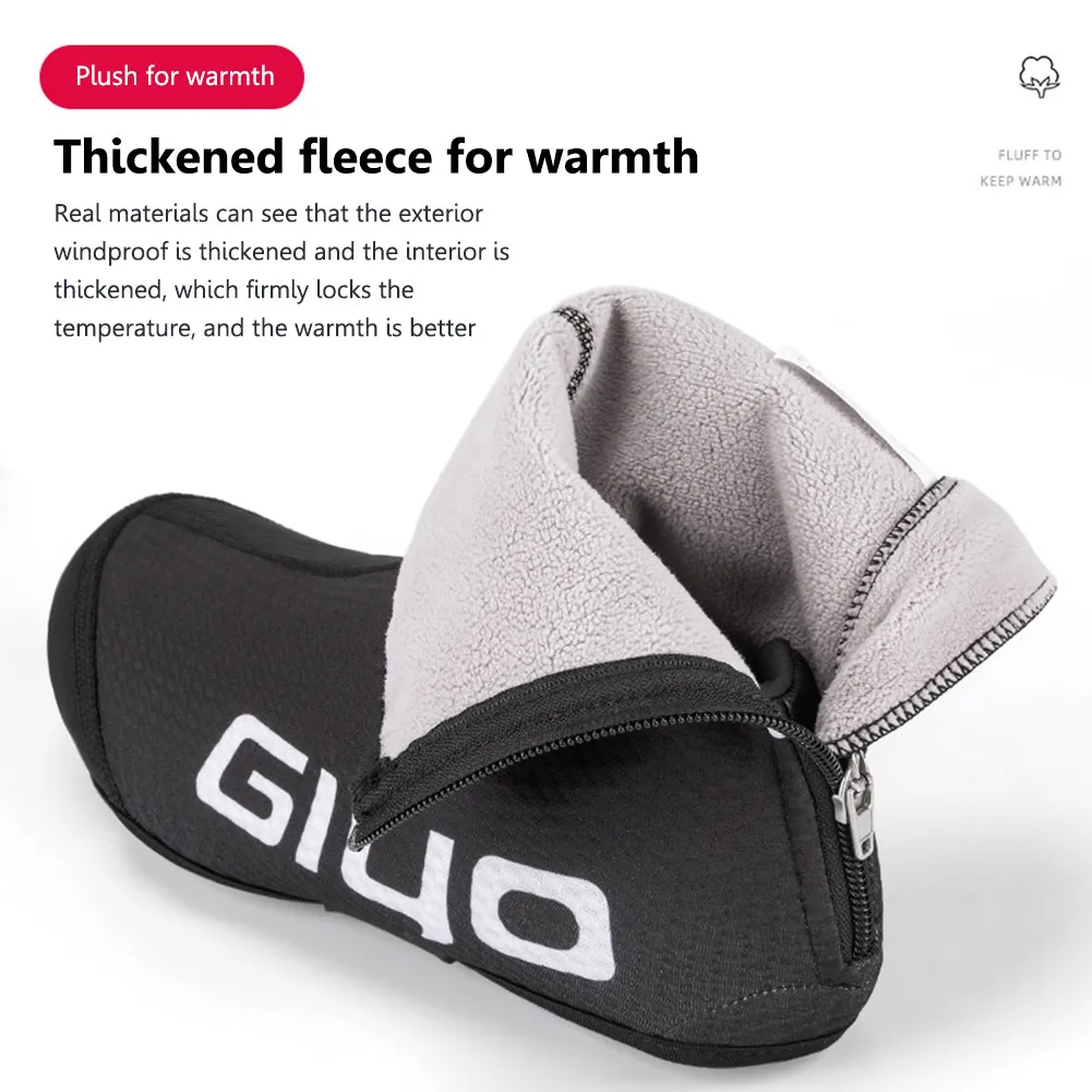 GIYO Cycling Shoe Cover Winter Thickened Polar Fleece to Keep Warm MTB Road Bike Wind/Dust Proof Outdoor Riding Equipment