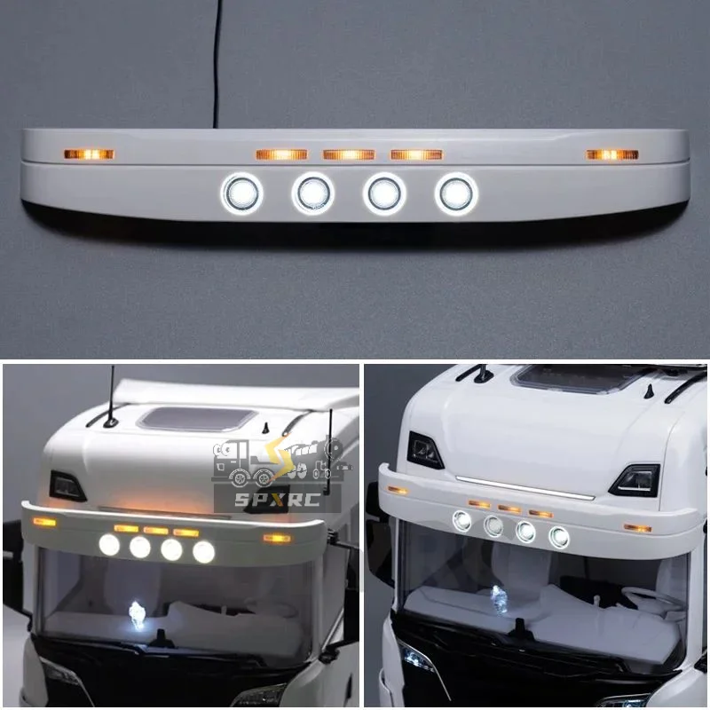 

LED Simulation Sun Visor Light Lamp for 1/14 Tamiya RC Truck SCANIA 770S 6X4 56368 8X4 56371 Car Upgrade Accessories