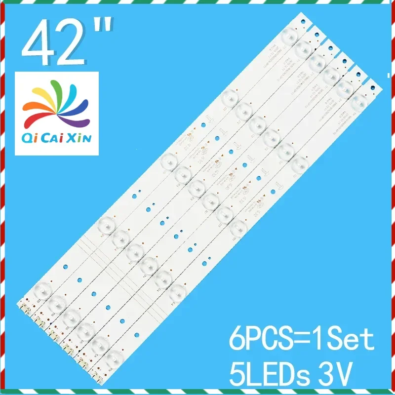 

New 6PCS/lot 5LEDs 3V For 42" TV 5800-W42003-0P10 6x5 10-10070a-02a 42E368W RDL420FY LED-42B700S