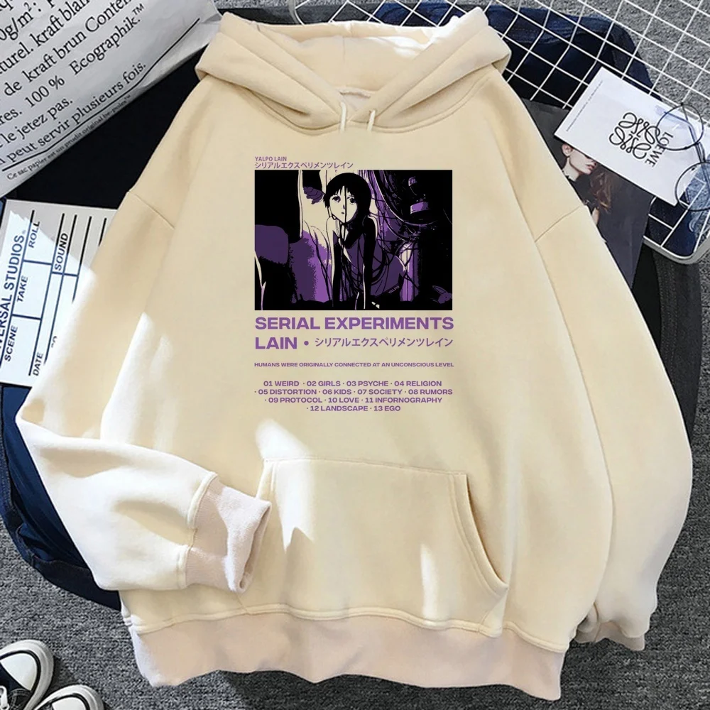 Serial Experiments Lain hoodies fashion tops cartoon 2000s sudadera mujer vintage male Sport Coat