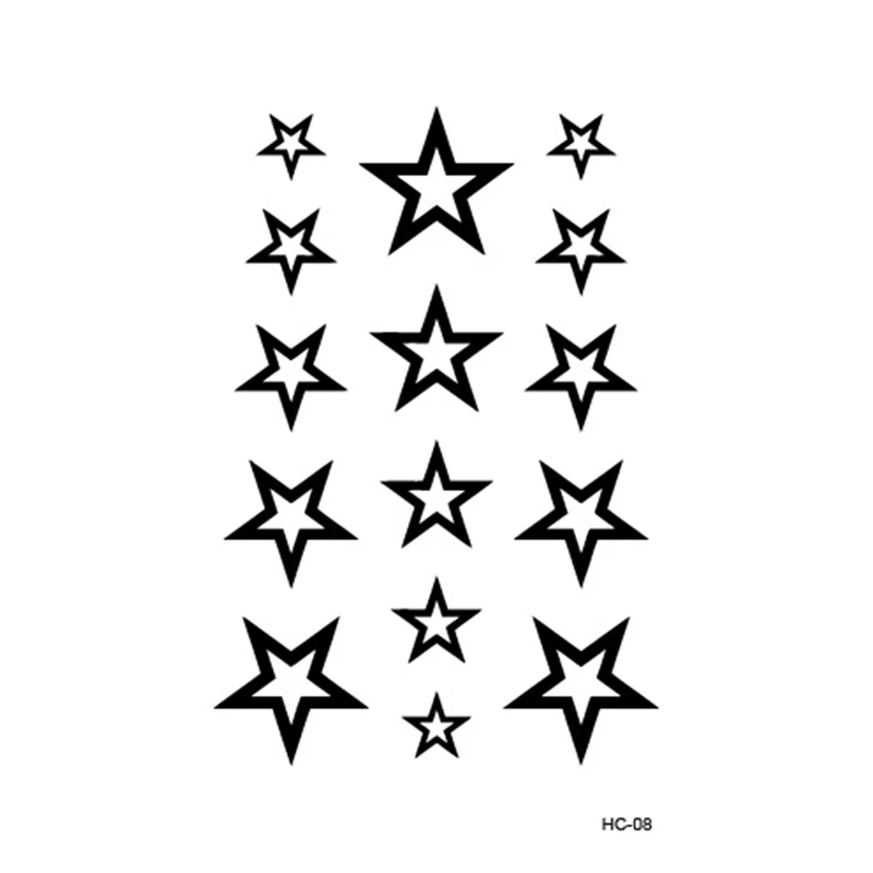 Body Art Waterproof Temporary Tattoos For Men Women Classics 3d Star Design Flash Tattoo Sticker Free Shipping HC1008