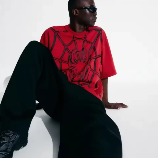 SummerHot Selling Red Spider Print T-shirt Kids Jersey Tops Men's Casual Tee Shirt Breathable Men Women Unisex Short Sleeves Top