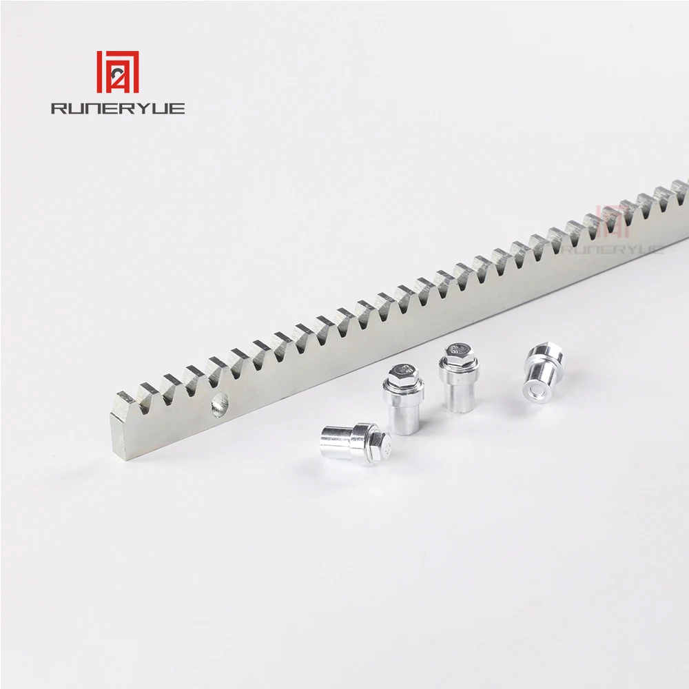 Sliding Gate Motor Gate Galvanized Steel Gear Rail Rack Metallic Zipper 1 Meter Per PCS 50CM Extend Optional with Screws