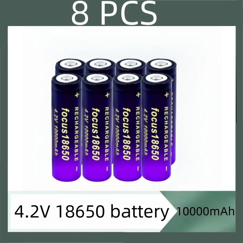 

18650 4.2V Rechargeable Li-ion Battery 10000mAh High Capacity for Flashlights Lamps Toys Fans Home Electronic Devices