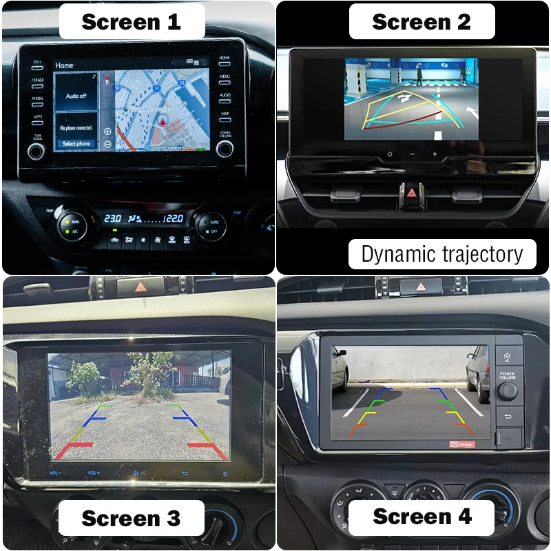 HICAMRUI Rear View Reverse Camera Kit for Toyota Hilux REVO Z-Edition 2020 2021 2022 2023 2024 OEM Stereo to Add Reverse Camera