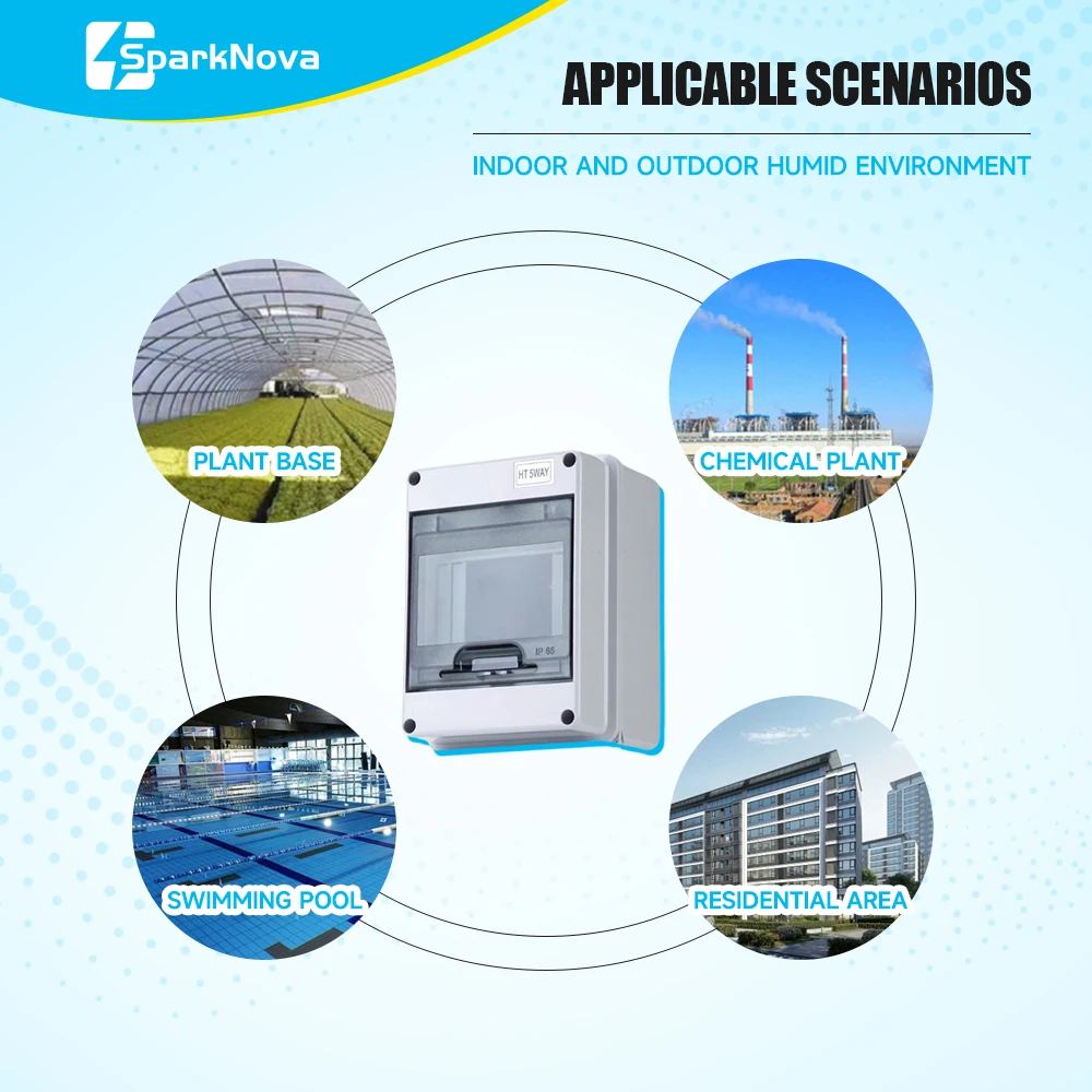 IP65 Waterproof Distribution Box  2/3/5/8/12/15/18/24WAY ABS Plastic Electrical Enclosure HT Series Junction Box