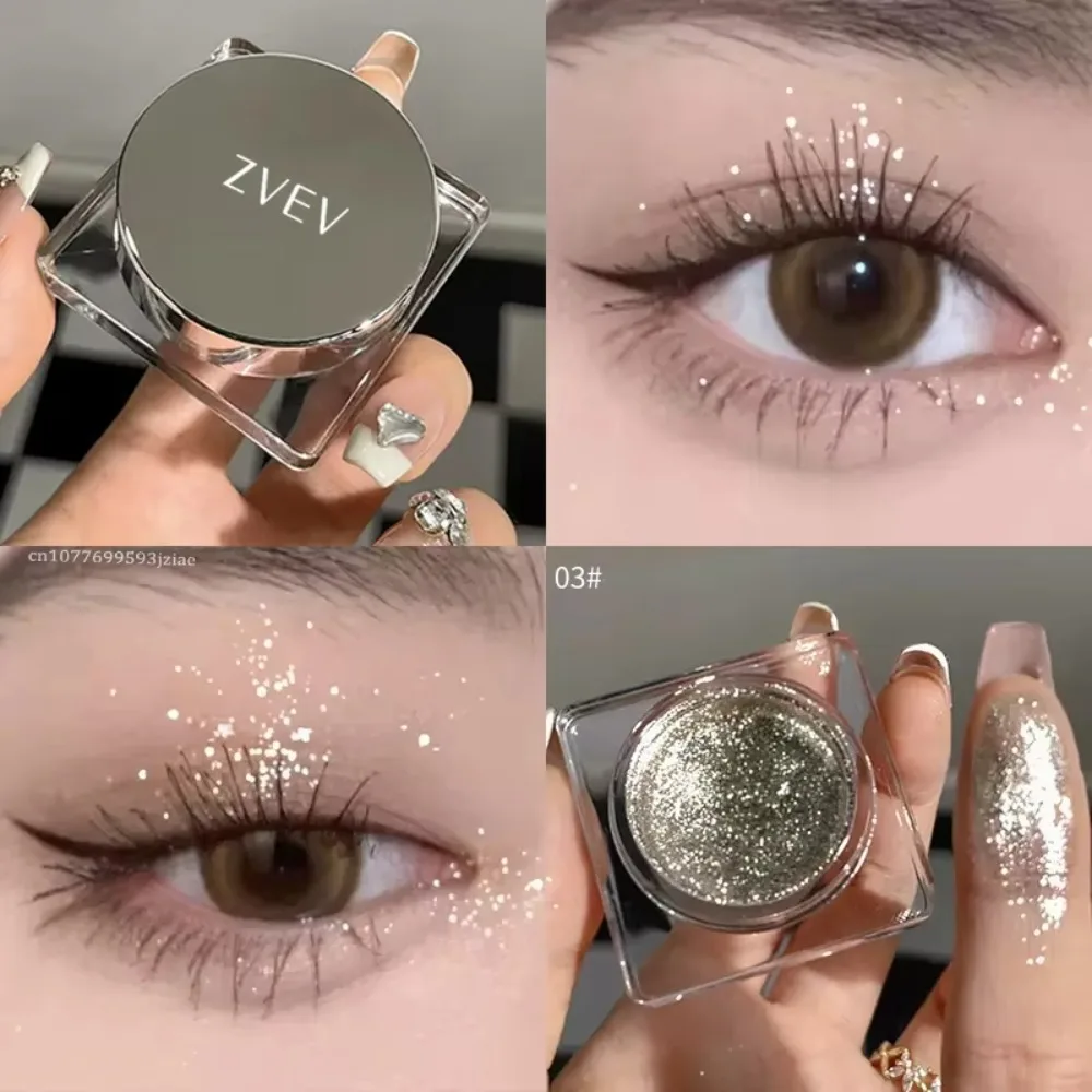 Trendy Glitter Punk Smoky Black Eyeshadow Gel Makeup Metallic Dark Silver Wet Eyes Shadow Palette Pearl Pigments Highlighter