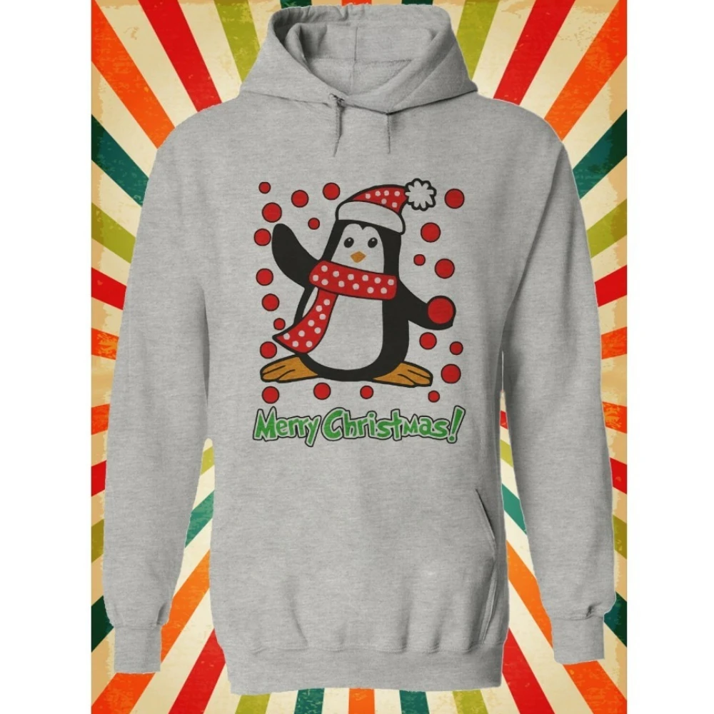 Merry Christmas Penguin Noel Cool Men Women Unisex Top Hoodie Sweatshirt Street Fashion Printed Hoodie Long Sleeve Tracksuit